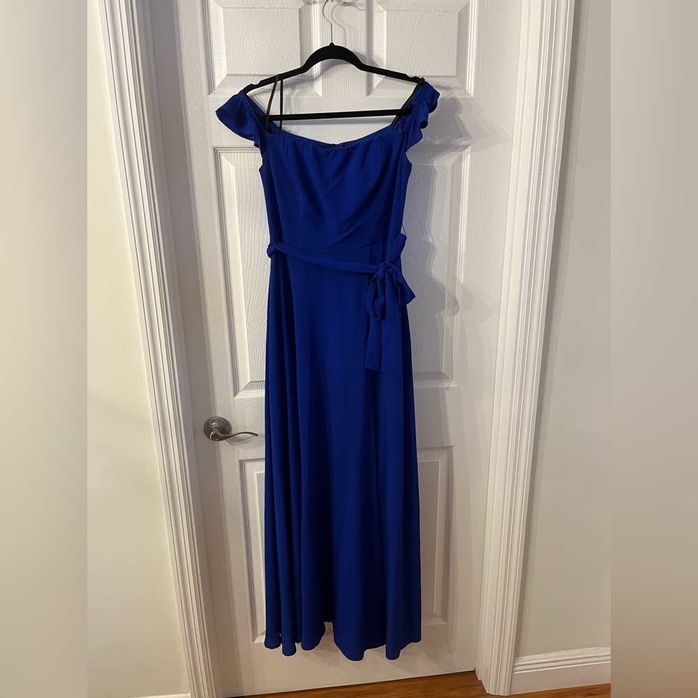 Blue Floor Length Formal Dress